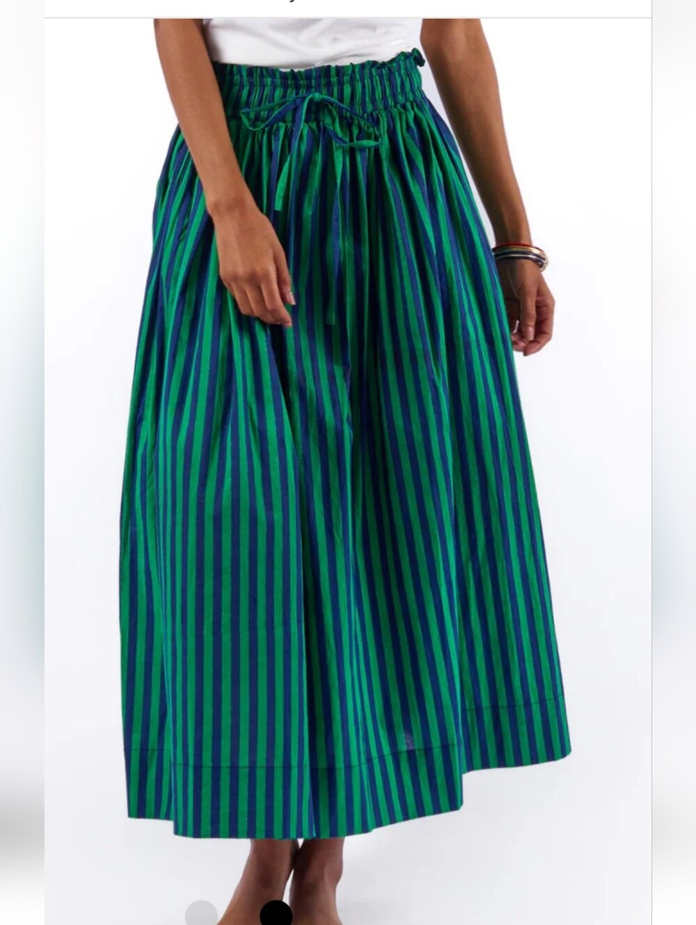 Ink + Alloy Green Navy Vertical Stripe Skirt NWT Keaton